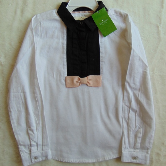 kate spade Other - Kate Spade Girl Tuxedo Blouse NWT